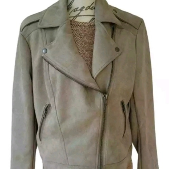 Philosophy Jackets & Blazers - Philosophy 2x vegan suede moto motorcycle jacket.  Soft dark taupe